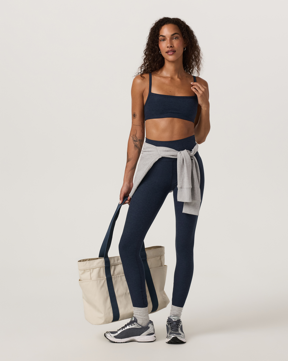 Elevation Square Neck Bra | Midnight Heather