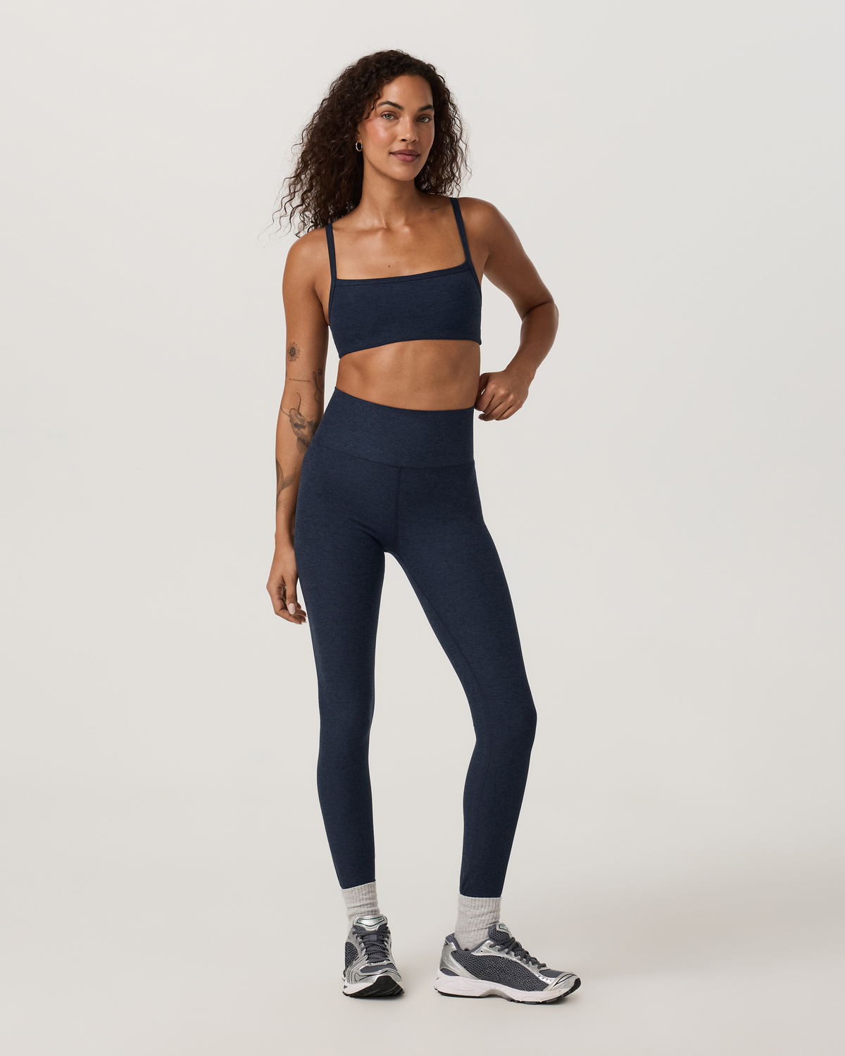 Elevation Square Neck Bra | Midnight Heather