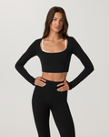 Vuori AllTheFeels™ Long Sleeve Scoop Top | Black