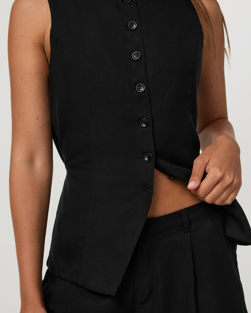 Trestles Twill Button Down Tank | Black
