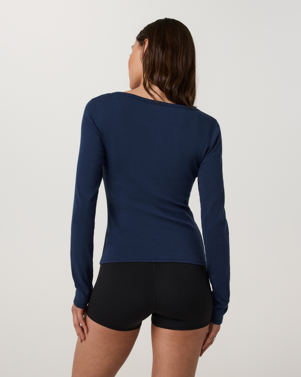 Long Sleeve Everyday Cotton Stretch Henley | Blue Coast