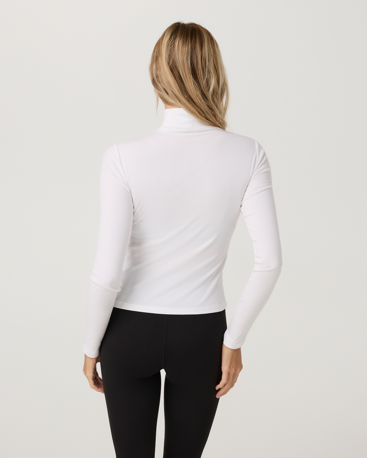 Cottony Rib Turtleneck | White