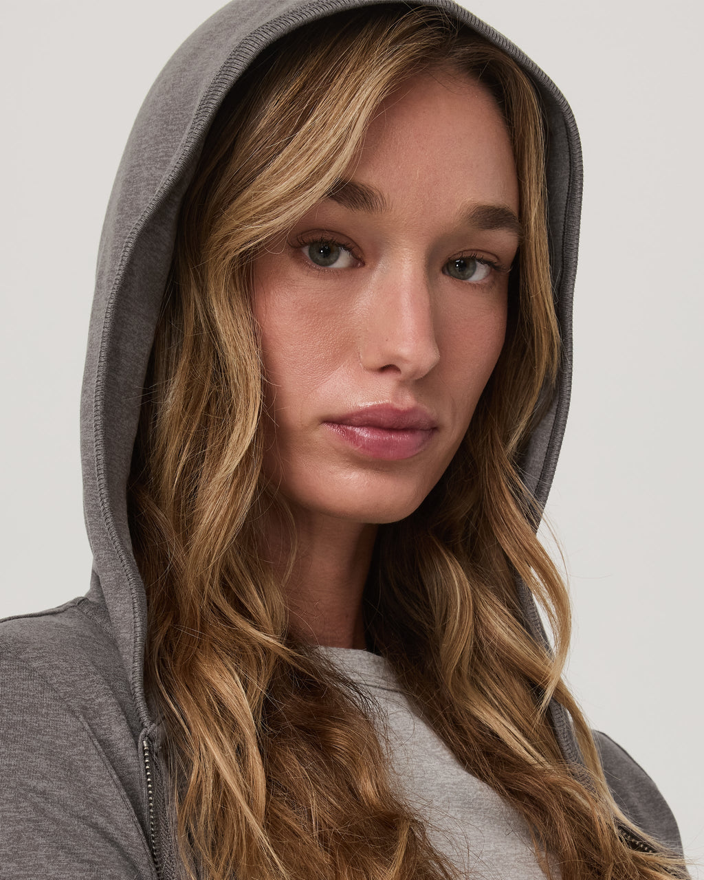 Halo Mini Full Zip Hoodie | Chia Heather