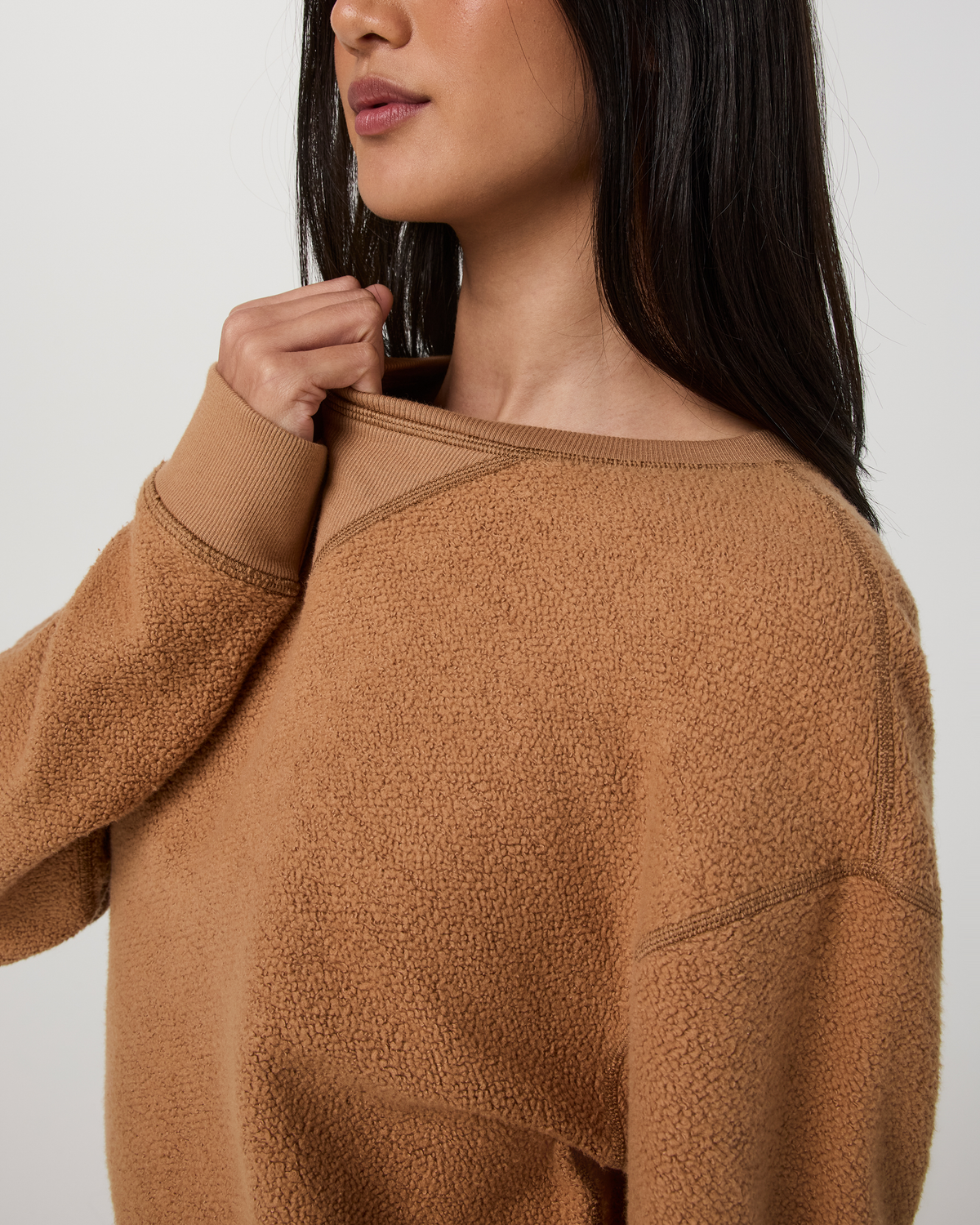 Reverse Fleece Crew | Tobacco Brown