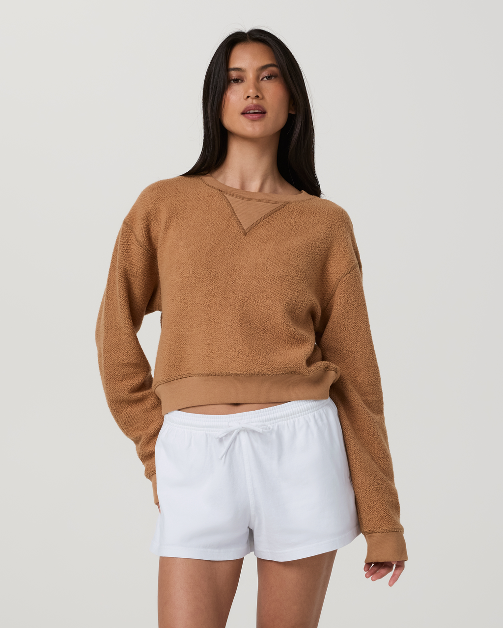 Reverse Fleece Crew | Tobacco Brown