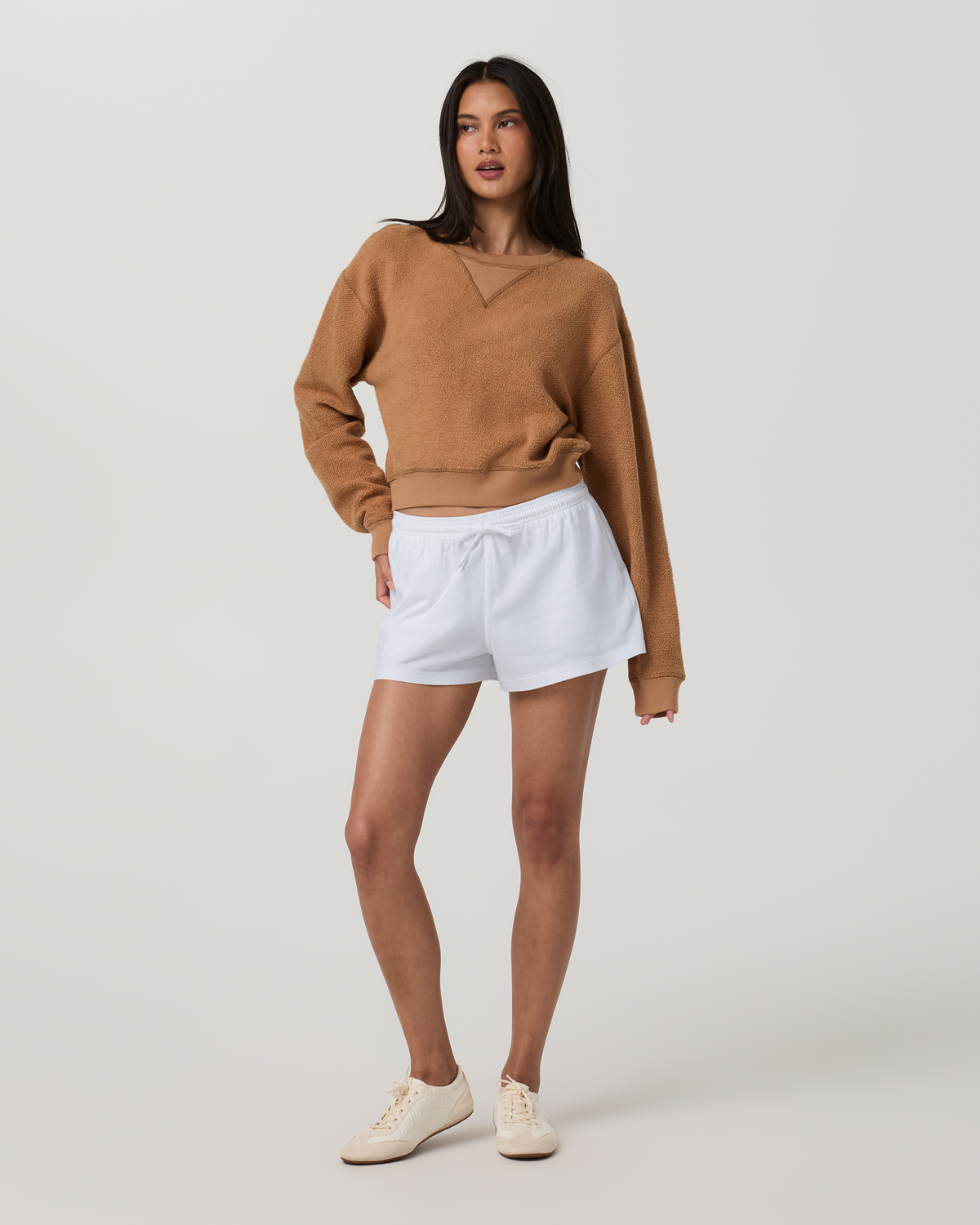 Reverse Fleece Crew | Tobacco Brown