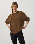Émilie Cashmere Oversized Rib Crew | Bourbon