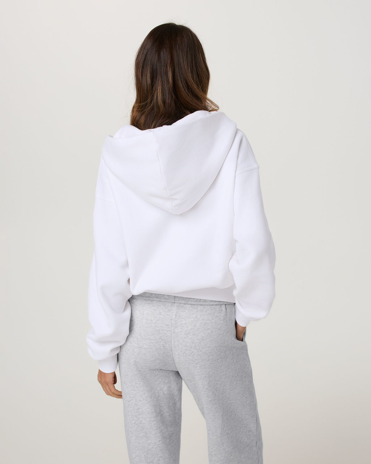Restore Essential Full Zip Hoodie | White