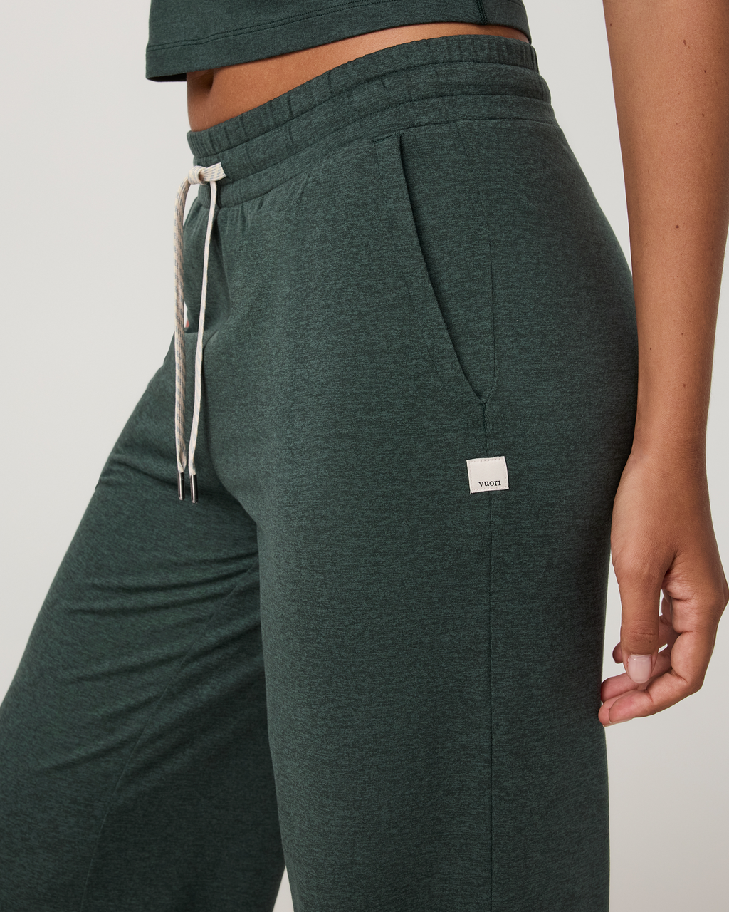 Halo Essential Wideleg Pant - Short | Hemlock Heather