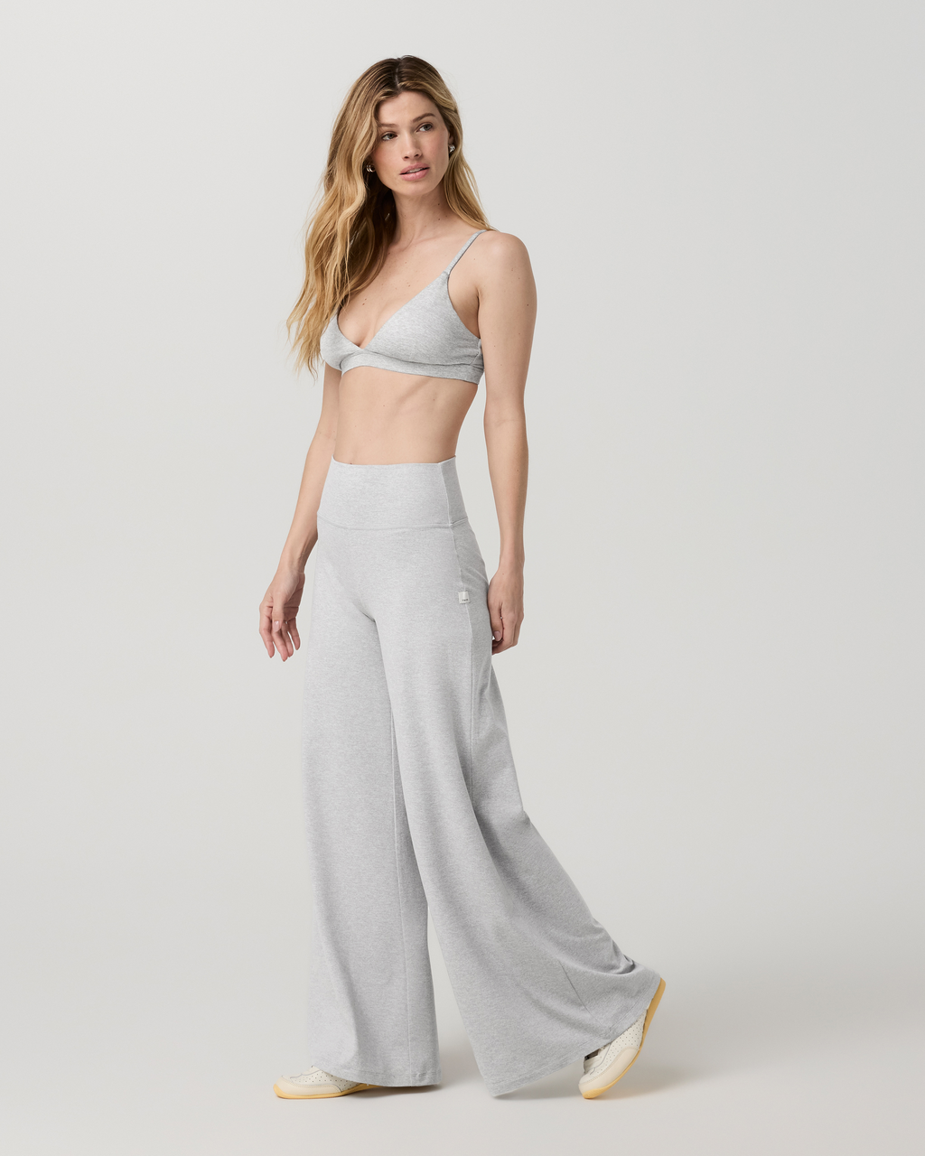 Halo Easy Wideleg Pant - Short | Pale Grey Heather