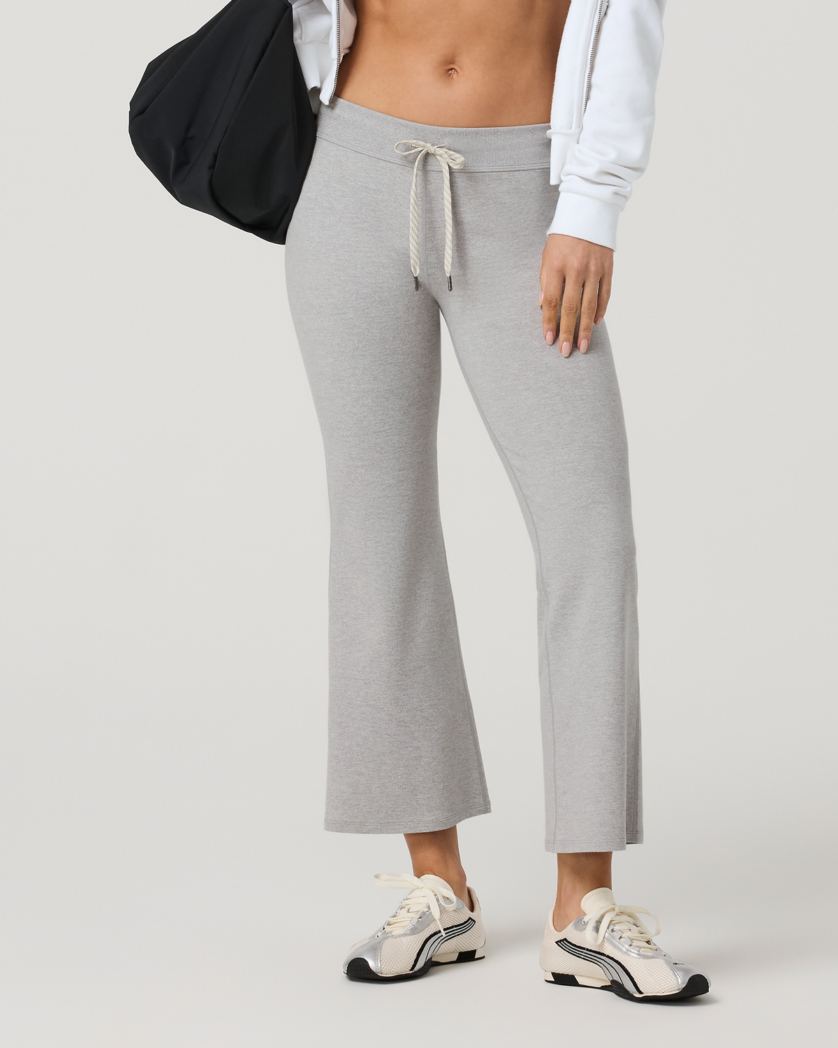 Halo Slim Flare Ankle Pant | Pale Grey Heather