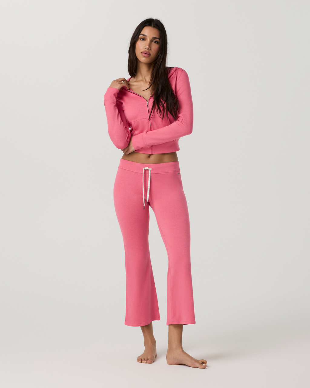Halo Slim Flare Ankle Pant | Sunset Pink Heather