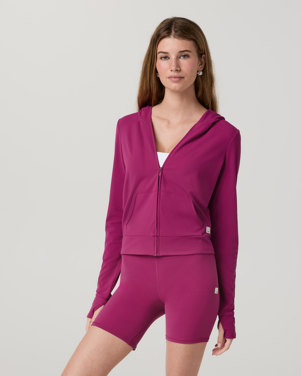 Vuori AllTheFeels™ Mini Full Zip Hoodie | Dragonfruit