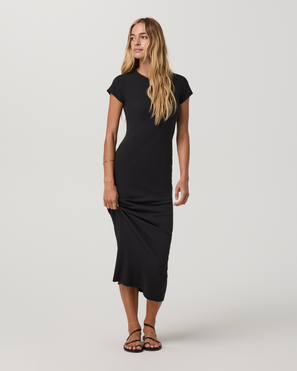 Rib Tee Dress | Black