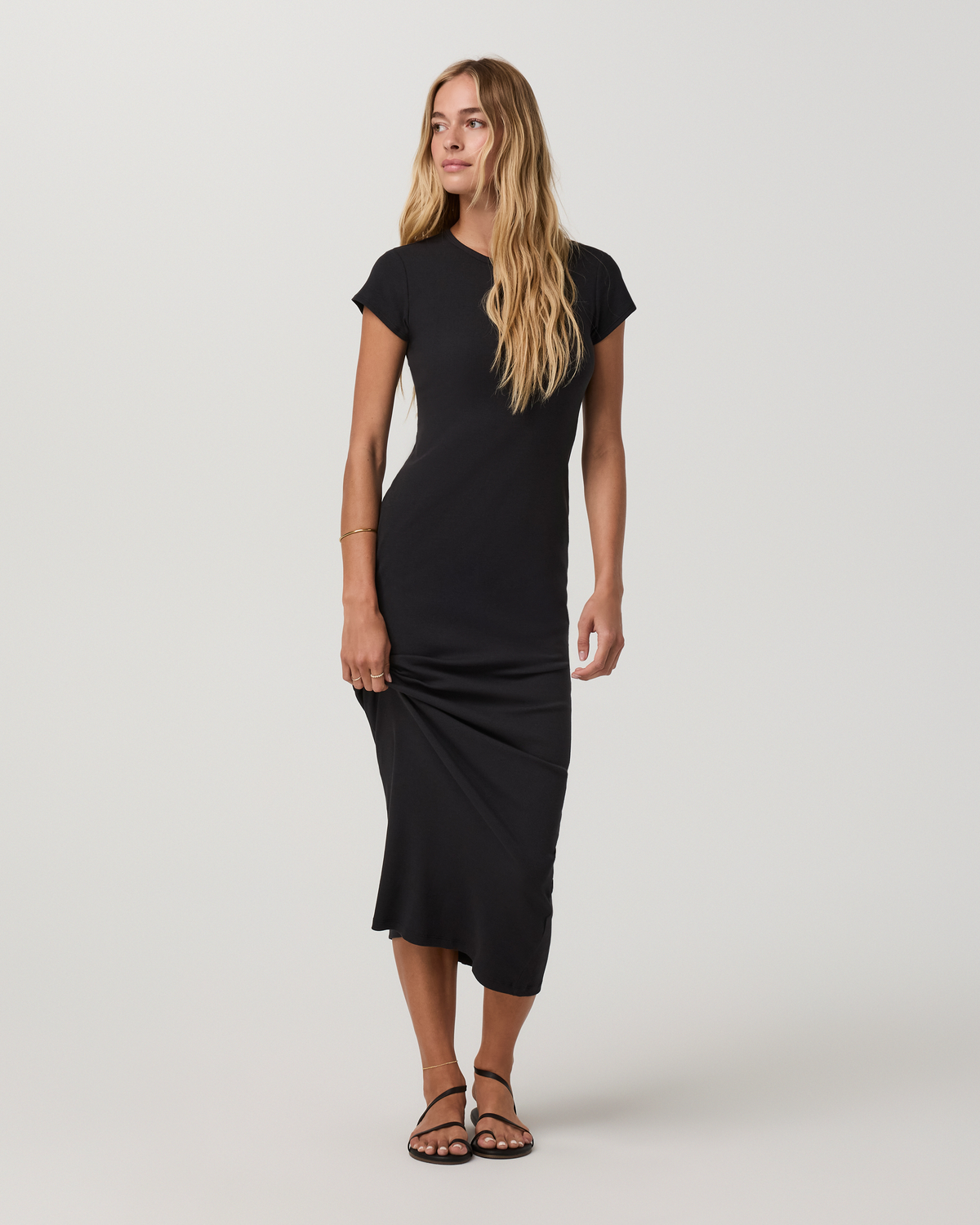 Rib Tee Dress | Black